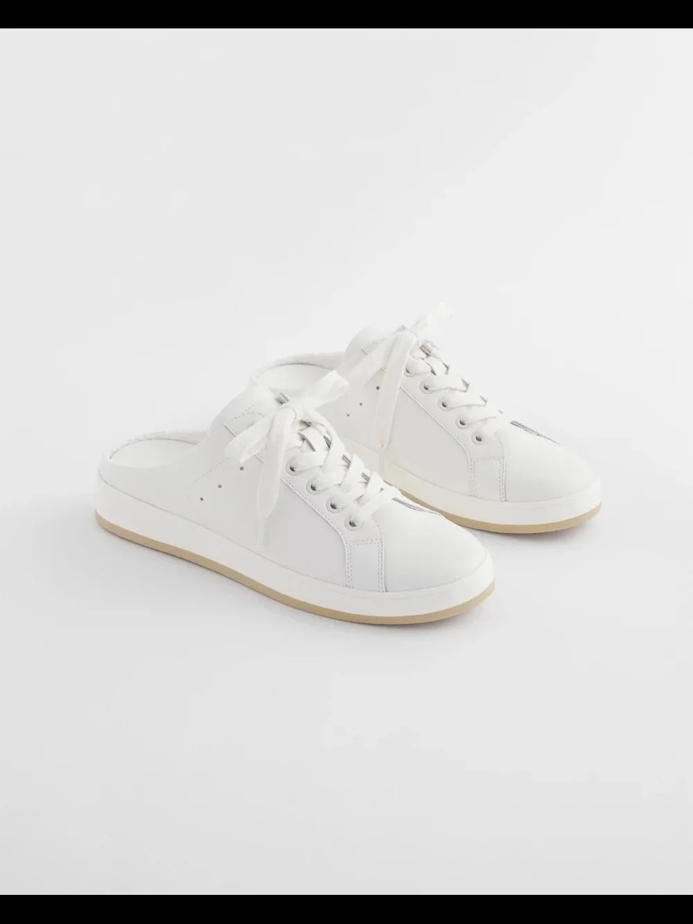 Chico's White Lace-Up Slide Sneakers Size 10